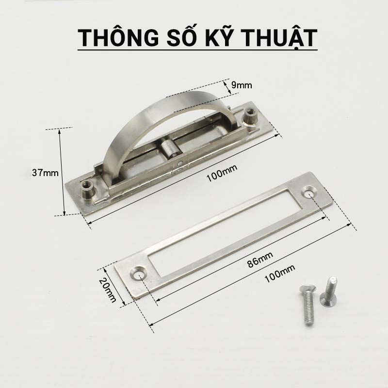Tay Nắm Âm Tủ KUNBE Lật Xoay 180º Cao Cấp - Dùng Làm Tay Kéo, Tay Nắm Cho Cửa, Tủ, Ngăn Kéo Tạo Thẩm Mỹ