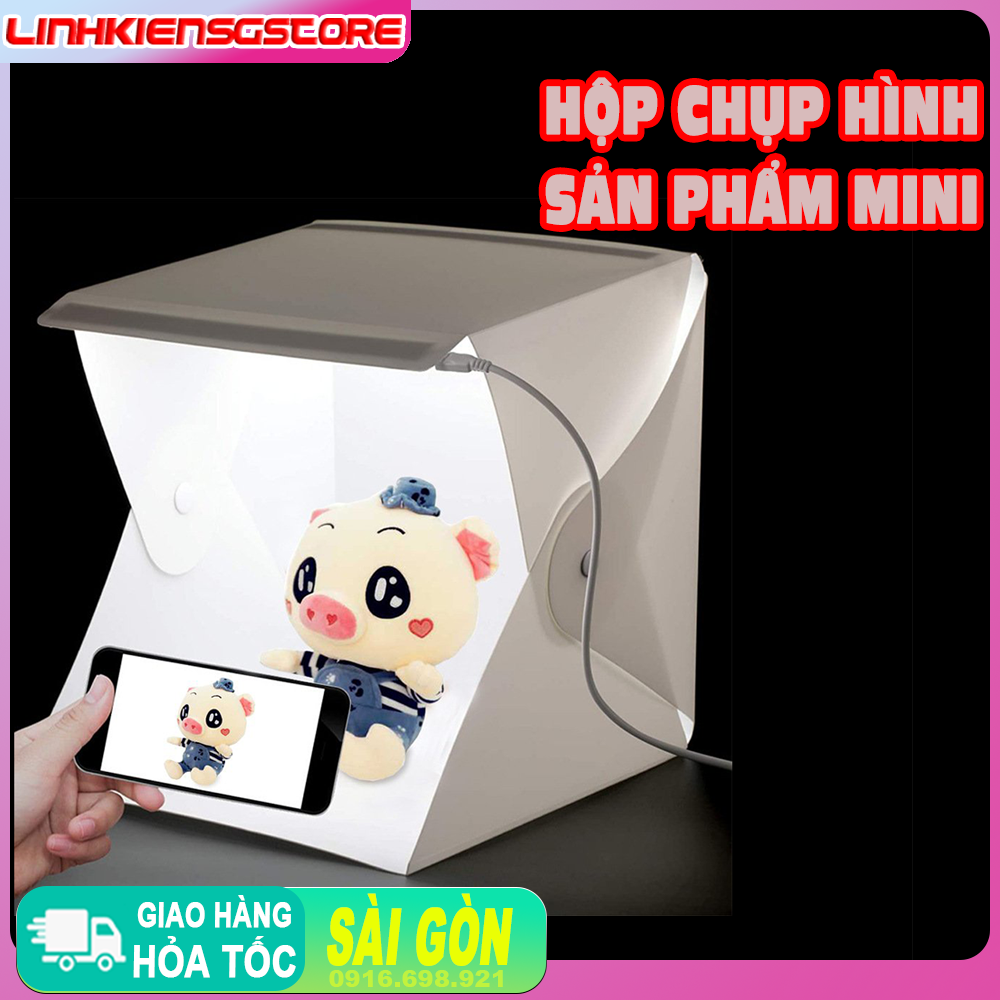 Hộp phông nền mini có đèn led dùng chụp ảnh quảng cáo sản phẩm tiện dụng