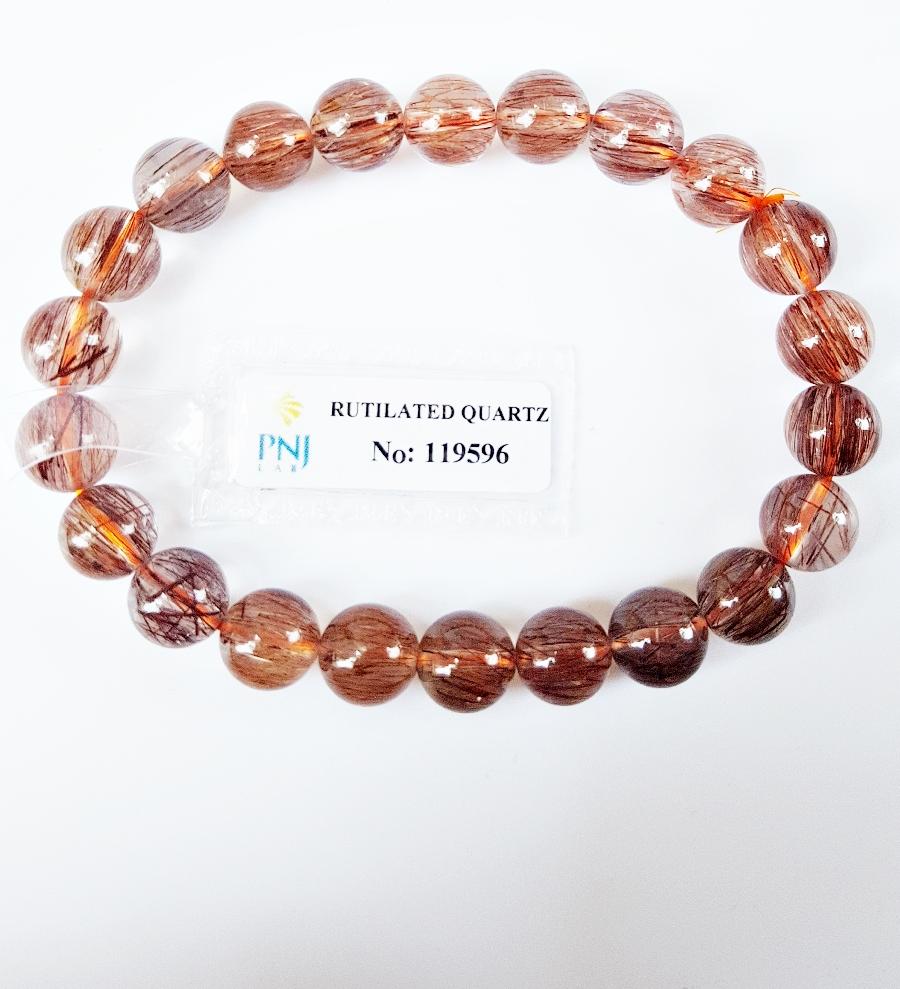 Vòng Tay Thạch Anh Tóc Đỏ Tự Nhiên 8mm