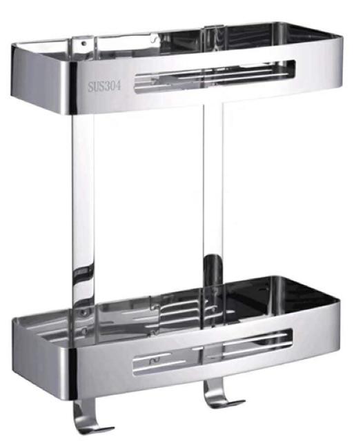 Kệ inox 304 2 tầng, kệ nhà tắm 304