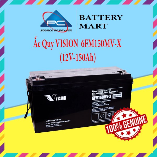 Ắc quy bộ lưu điện, ắc quy Vision 6FM150MV-X/6FM150D-X (12V-150AH), ắc quy viễn thông