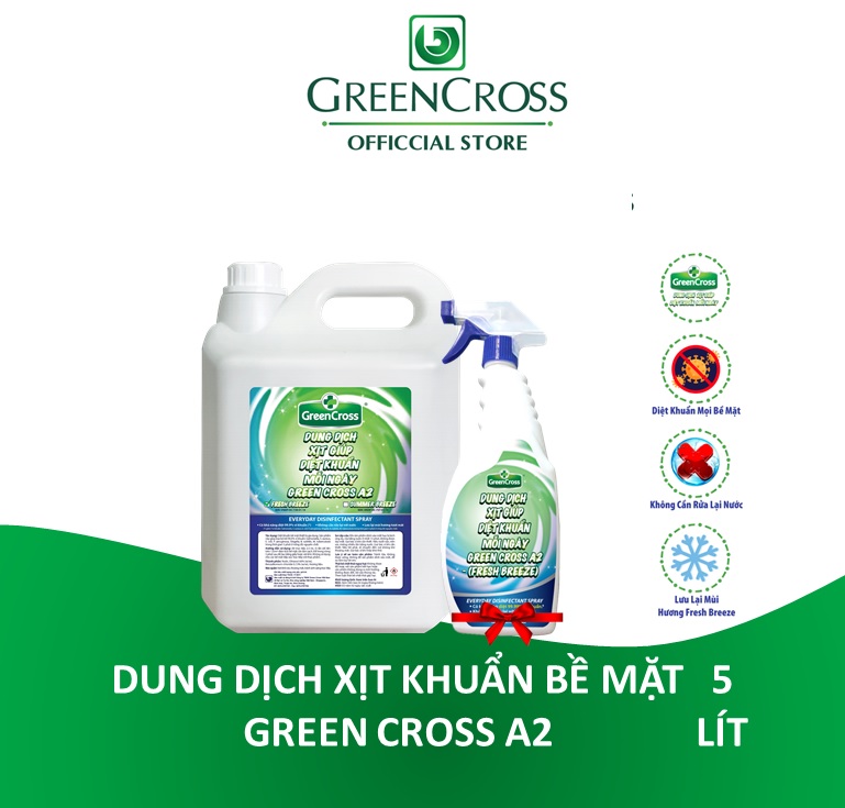 DUNG DỊCH XỊT KHUẨN MỖI NGÀY GREEN CROSS A2 - Tặng thêm 1 chai 500 cùng loại