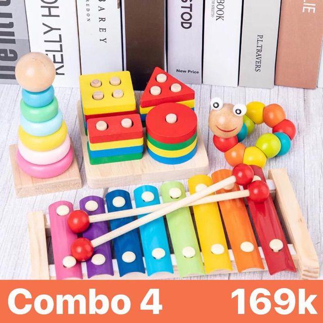 Combo 7 bộ đồ chơi gỗ thông minh