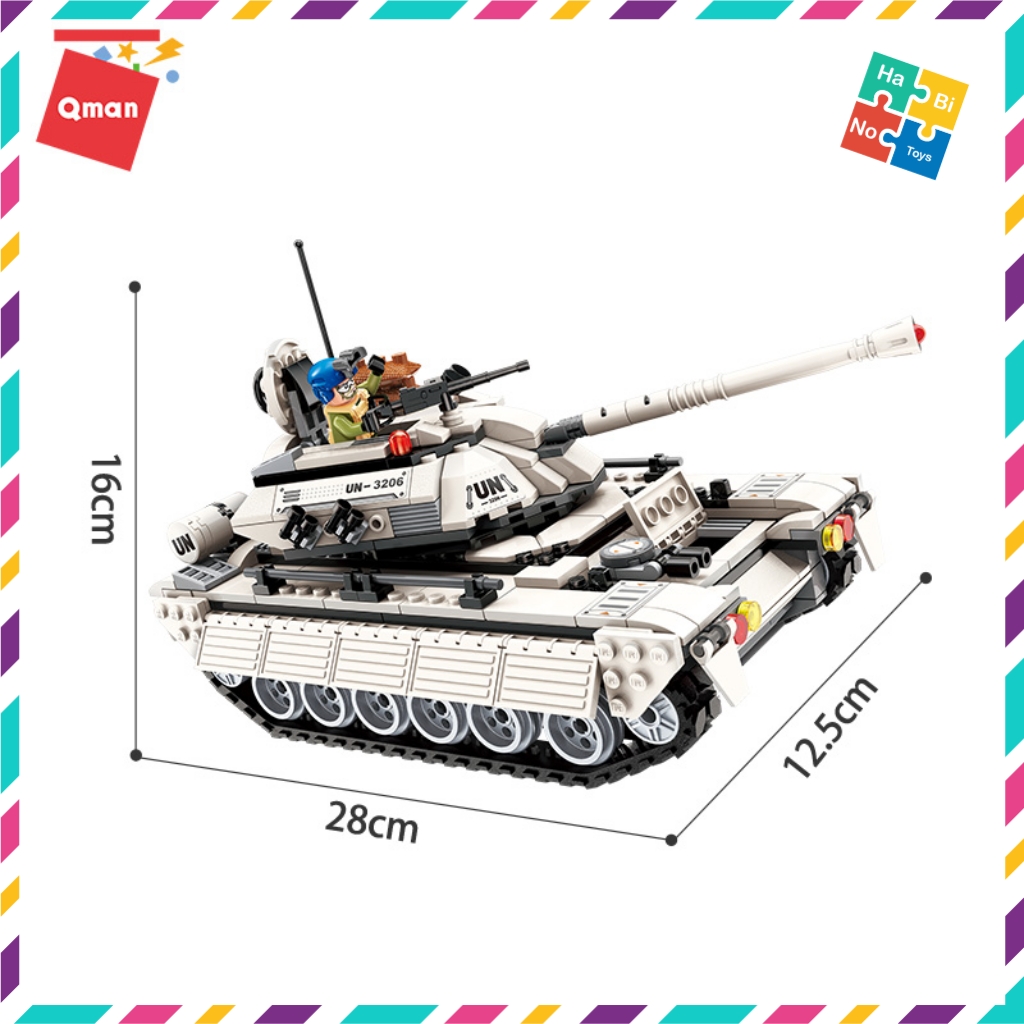 Bộ Đồ Chơi Xếp Hình Xe Tăng Tank Quân Sự Qman Xe Tăng Trắng 3206 Cho Trẻ Từ 6 Tuổi 430 Mảnh Ghép