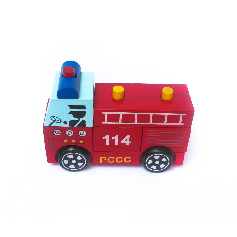 Đồ Chơi Lắp Ráp Xe Bằng Gỗ Cho Bé | Lắp Ráp Xe Cứu Hỏa Winwintoys | Đồ Chơi Thông Minh Cho Bé