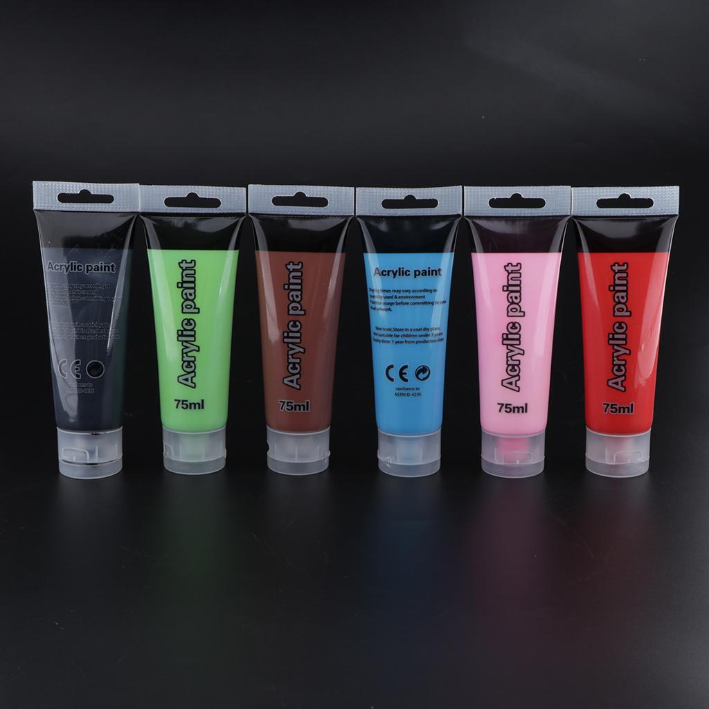 Chiwanji 6 Ống 75 Ml Sơn Acrylic Bộ Sắc Tố Tranh Nghệ Thuật Vẽ Cung Cấp