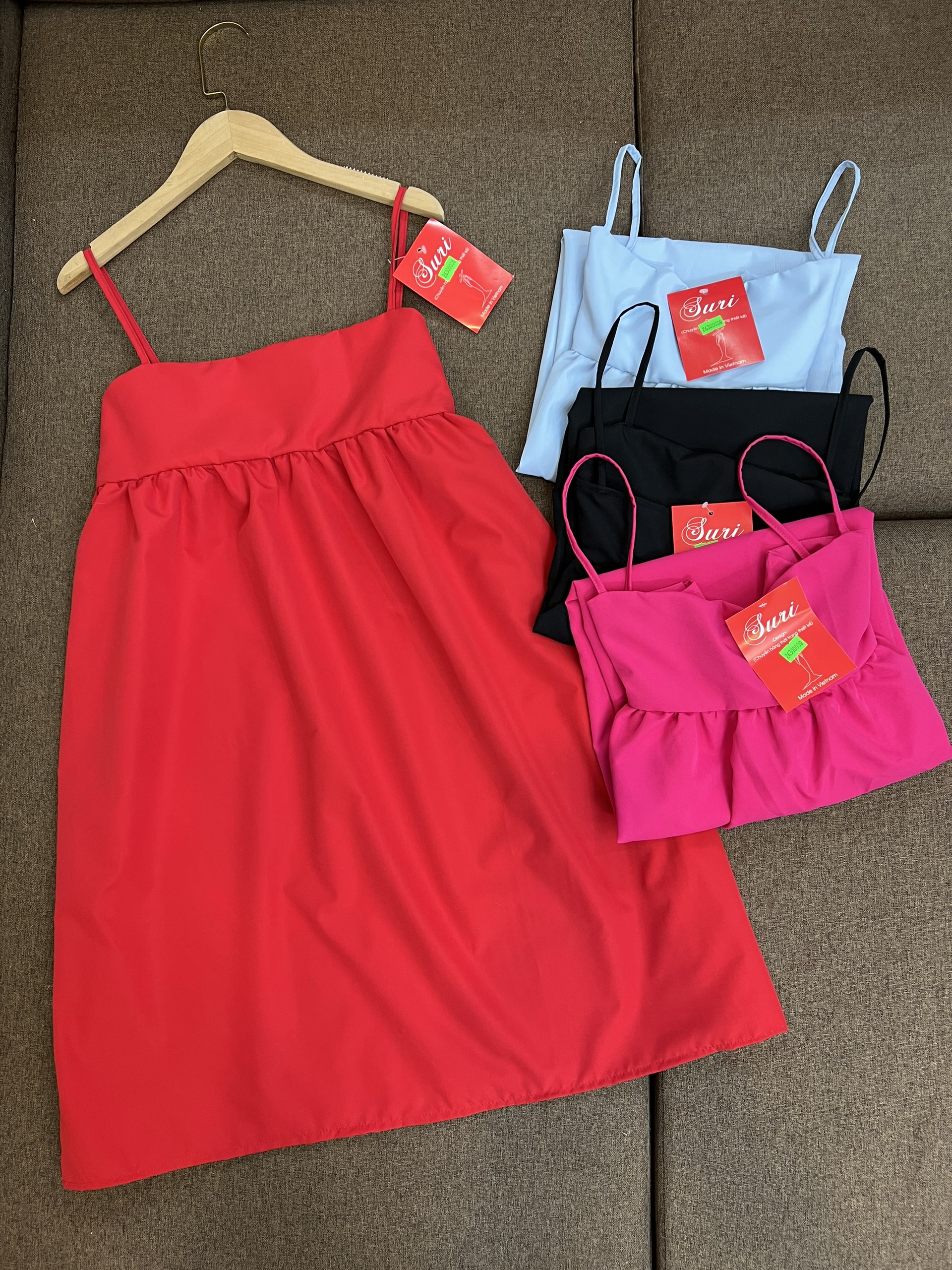 Váy 2 dây babydoll cúp ngực dáng ngắn, đầm nữ 2 dây phom rộng trẻ trung
