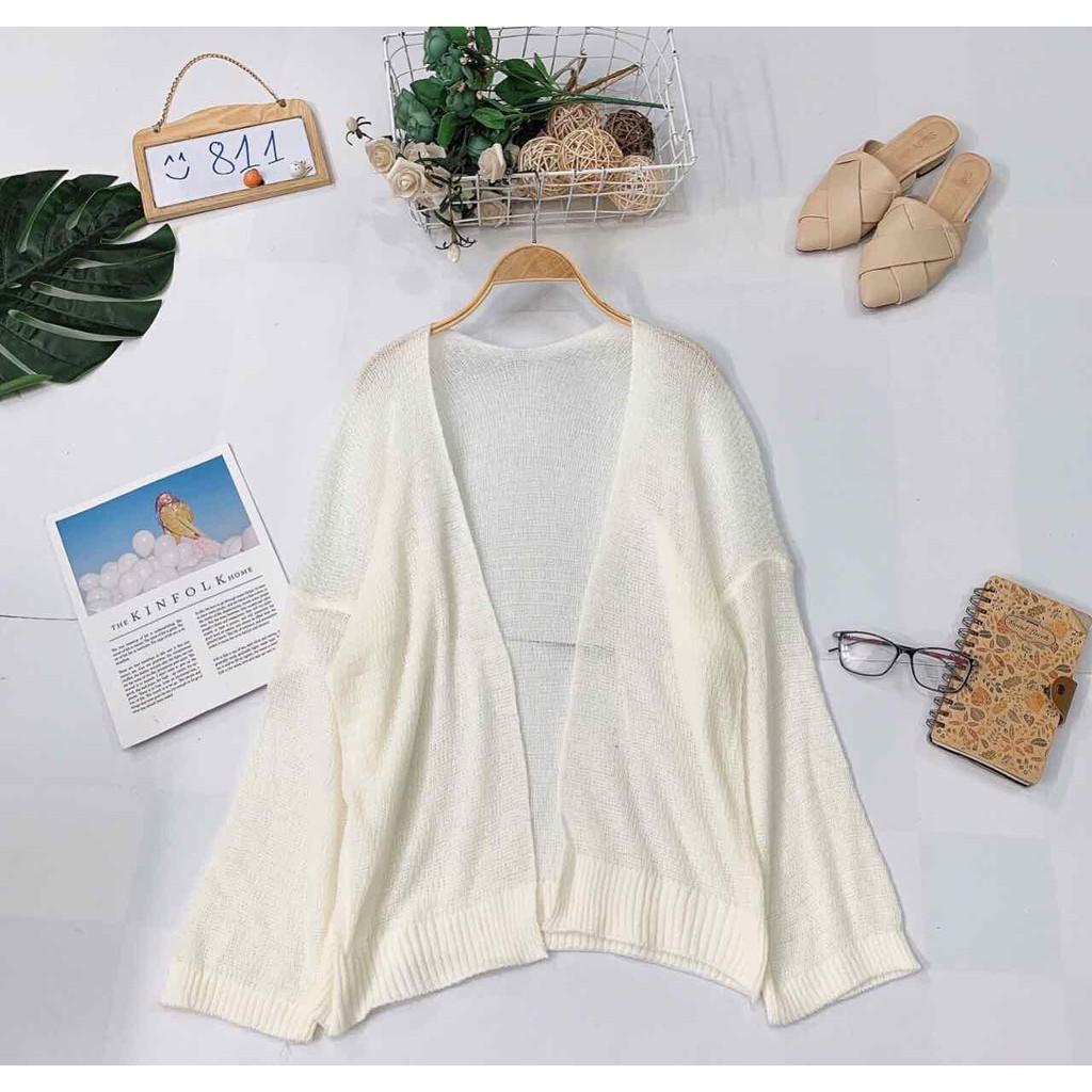 Áo khoác Cardigan len mỏng khoác ngoài - chất liệu len dệt kim phù hợp mùa hè và thời tiết se lạnh