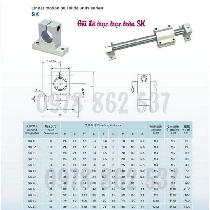 Gối đỡ trục trượt tròn SK-20