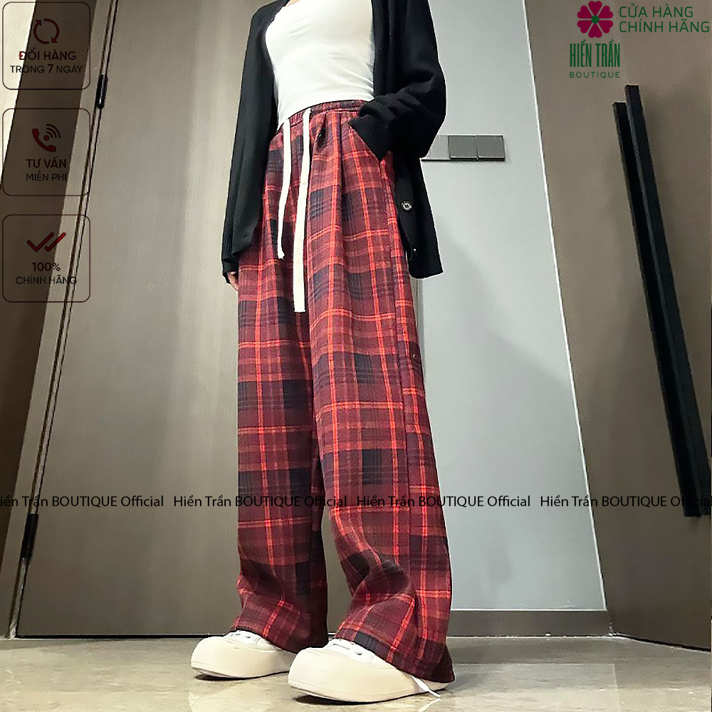 Quần ống rộng Hiền Trần BOUTIQUE lưng cạp cao baggy vải cao cấp nữ dài suông loe culottes xuông nhiều màu