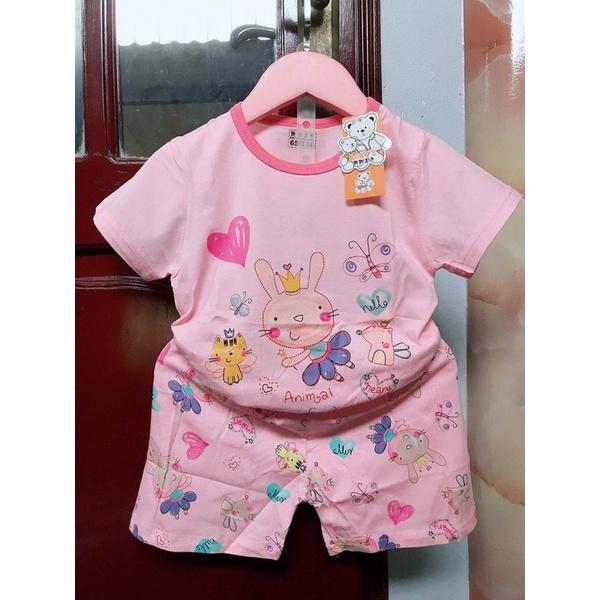 Bộ cộc tay xuất Hàn size nhỡ cho bé gái 15-23kg