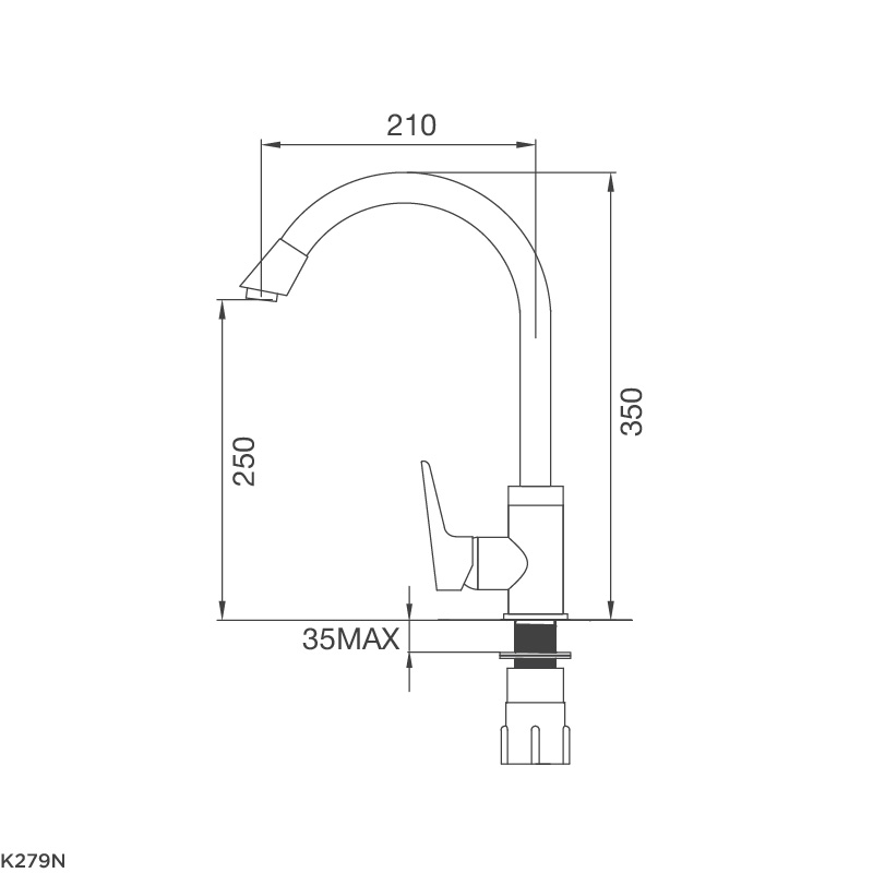 Vòi rửa chén K279N - Hàng Chính Hãng