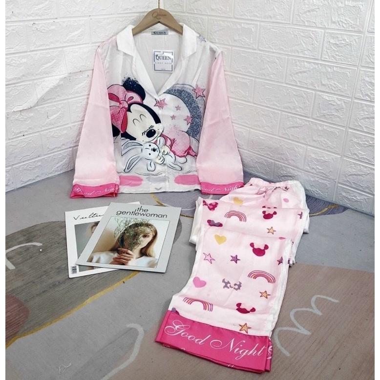 BỘ PIJAMA LỤA MULISI QUẢNG CHÂU CAO CẤP BÚP BÊ CÔNG CHÚA