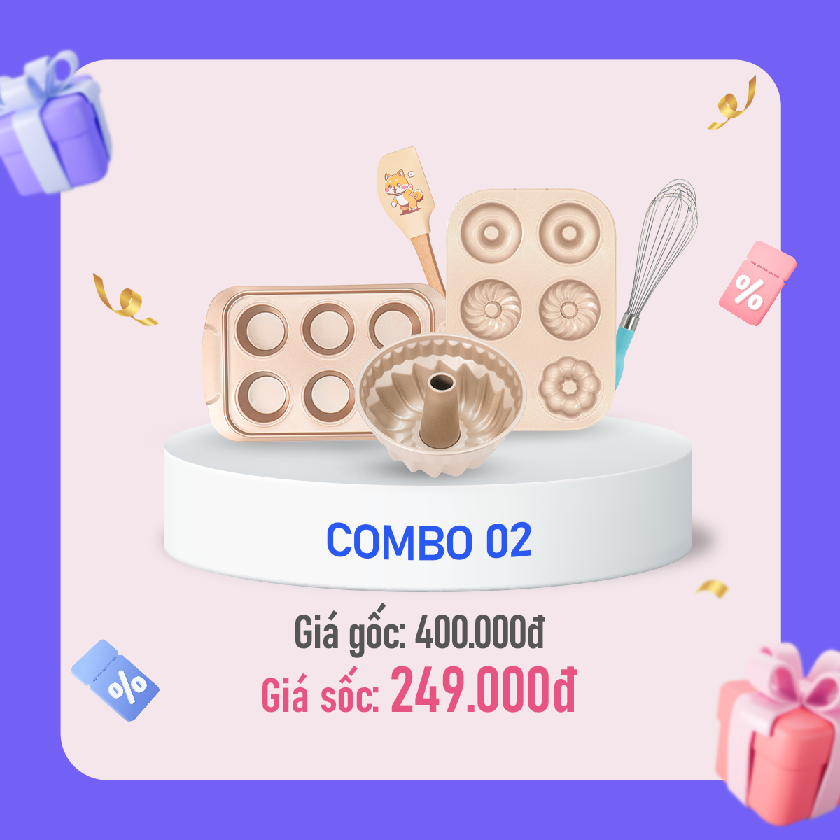 Combo đồ làm bánh Unibaker 2