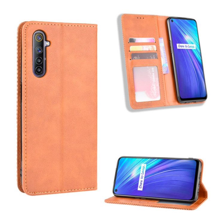 Bao da dành cho Realme 6 Flip Wallet Leather dạng ví đa năng siêu bền siêu êm