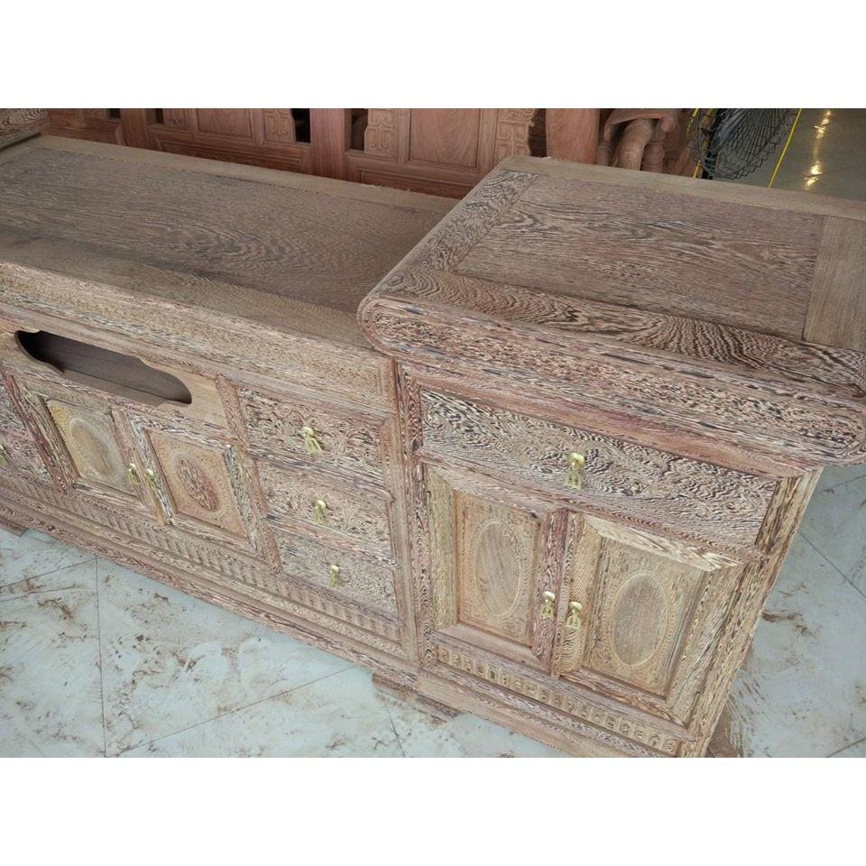 Kệ tivi kệ mõ lõm giữa gỗ mun đuôi công