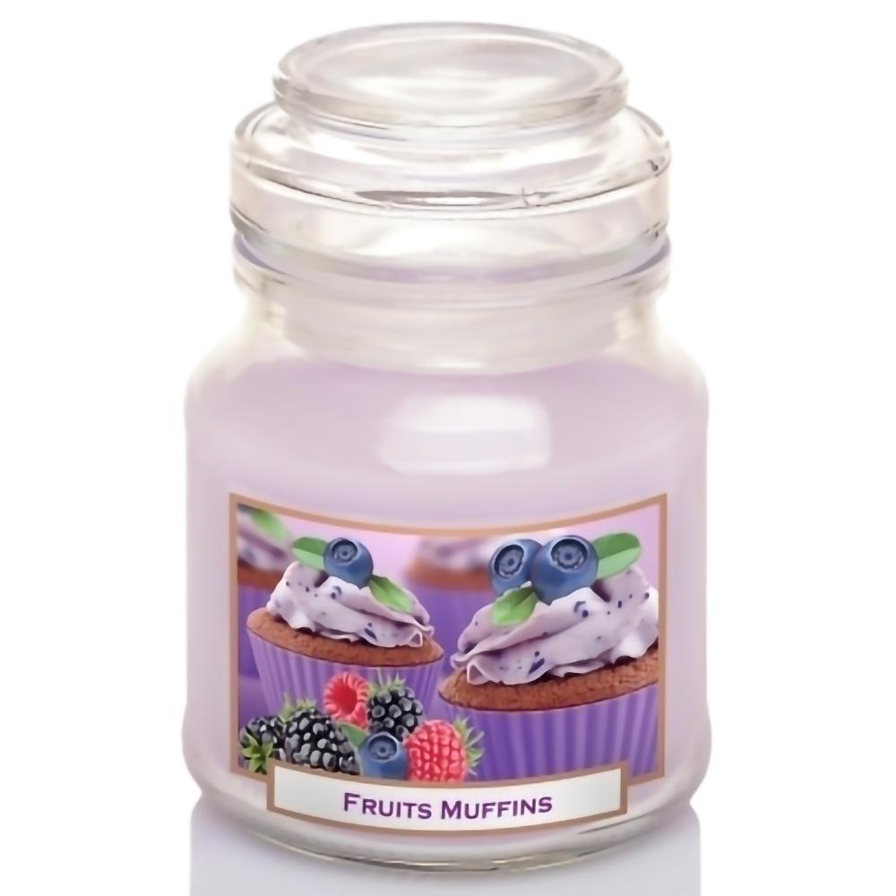 Hũ nến thơm tinh dầu Bartek Fruits Muffins 130g QT0400 - bánh muffin trái cây, nến trang trí, thơm phòng, thư giãn, Hỗ trợ khử mùi (giao mẫu ngẫu nhiên)