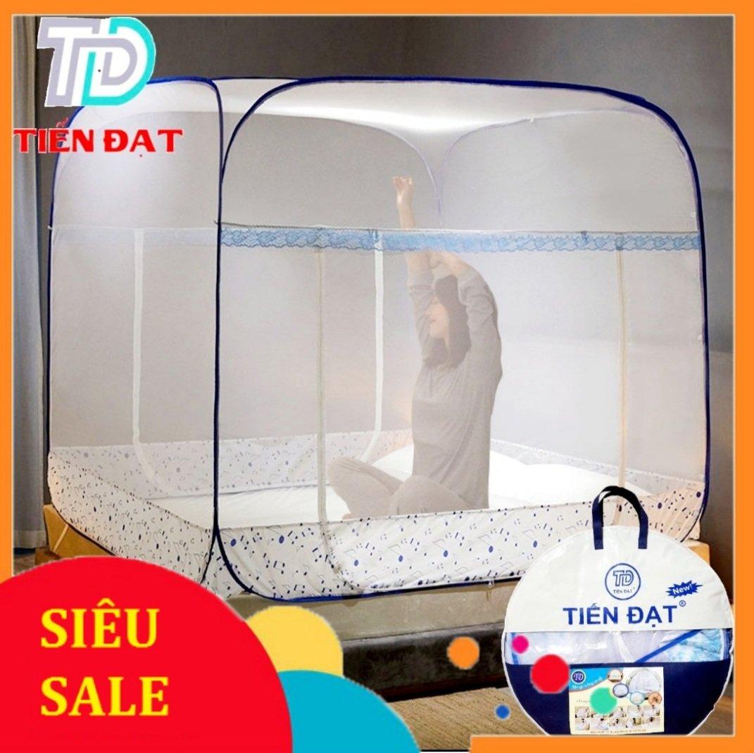 Mùng ngủ , màn tự bung đỉnh vuông Tiến Đạt chân viền vải cao cấp bảo hành chính hãng