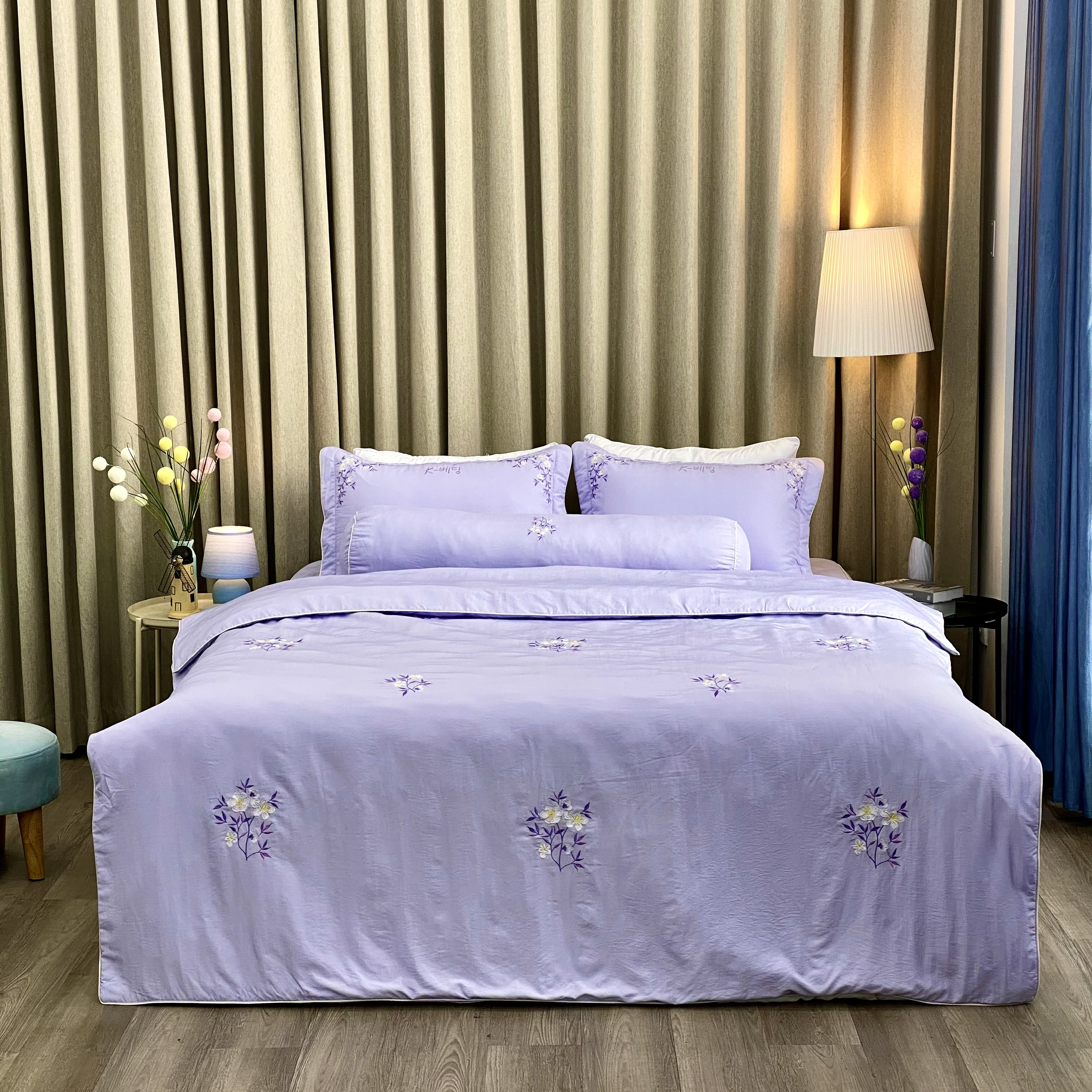 Chăn bốn mùa Hàn Quốc K-Bedding by Everon MicroTencel Tím KMTS104 200*220cm