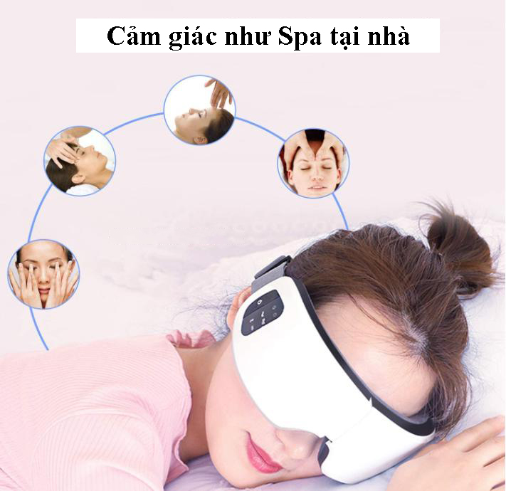 Máy Massage mắt - Eye massager 6S công nghệ nhiệt hồng ngoại, có tích hợp Bluetooth nghe nhạc thư giãn.