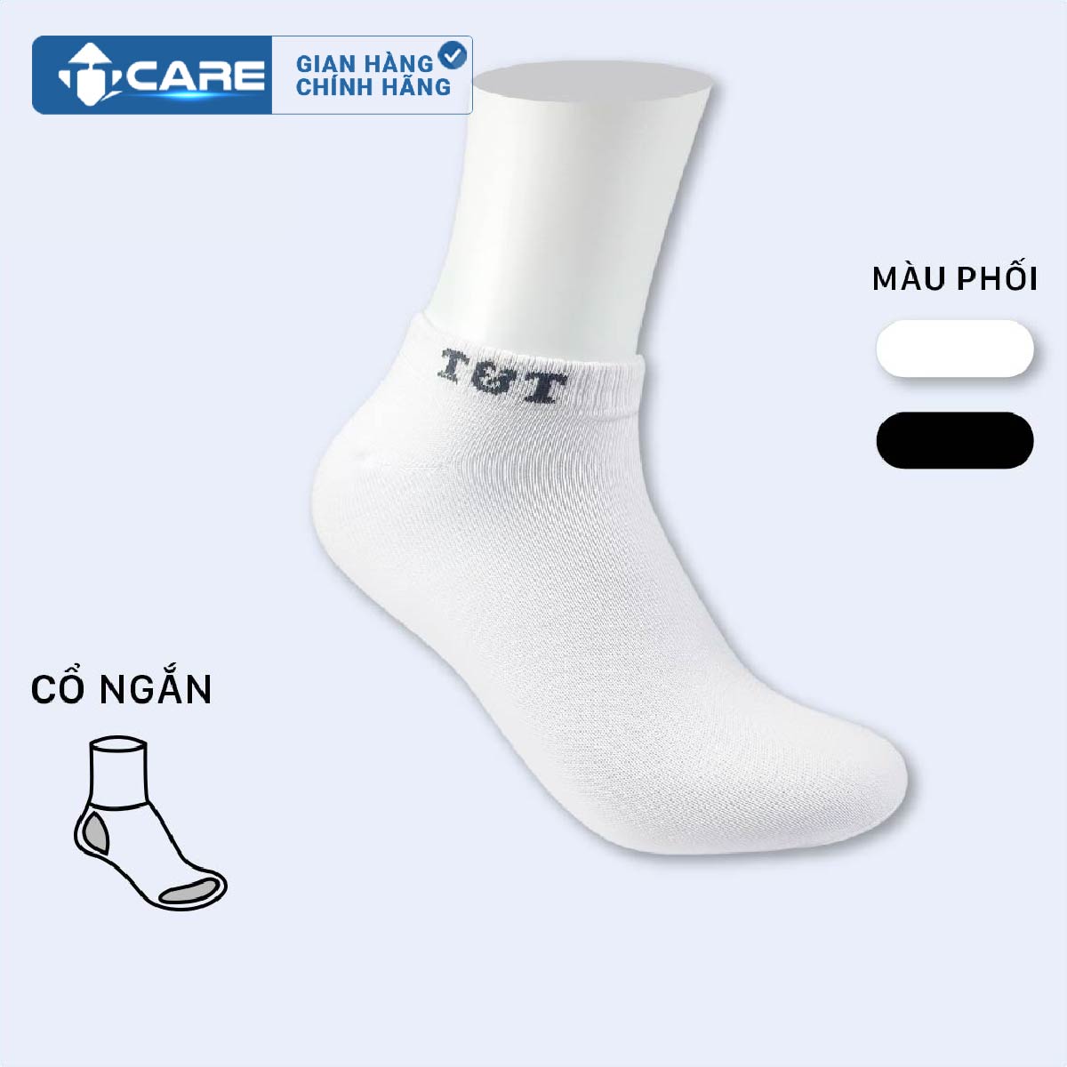 Tất Vớ nam cổ ngắn basic T&amp;T Thun Polyester Nhiều mẫu/ T&amp;T