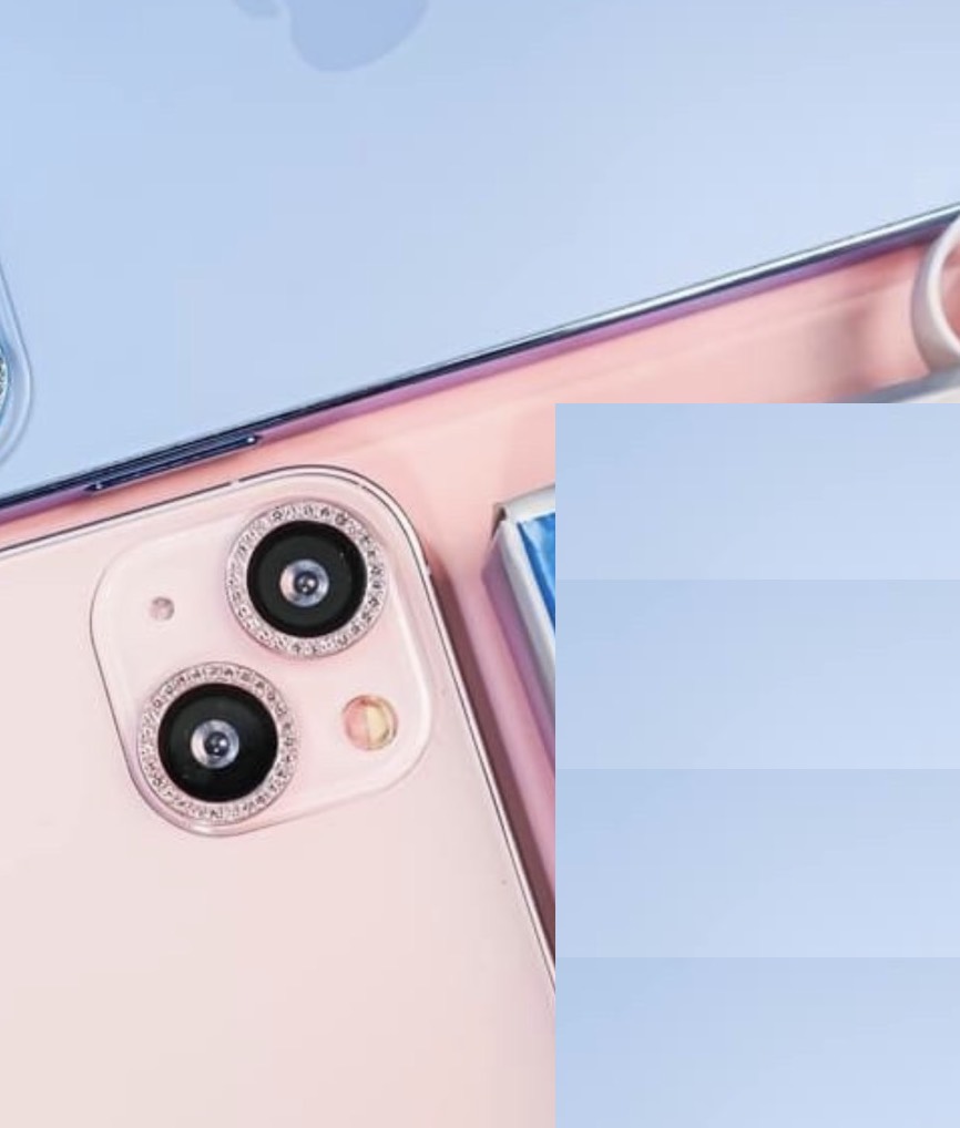 Bộ miếng dán kính cường lực Camera Diamond đính đá cho iPhone 13/ 13 Mini hiệu Greencase Lens Ring bảo vệ camera - Hàng nhập khẩu