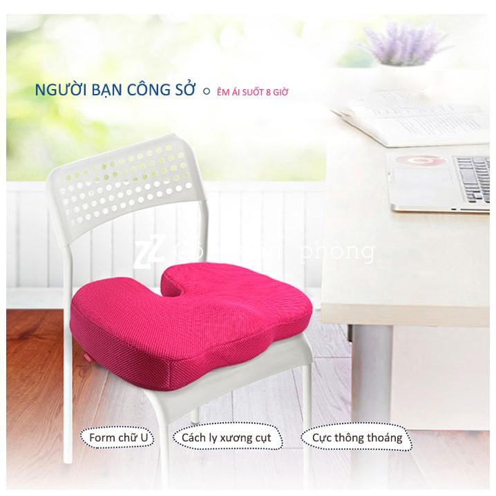 Gối Lót Ghế Cao Su Non Khổ Lớn ZURI PILLOW GLM-02 Vỏ Lưới Thoáng Mát Chống Ê Mỏi Mông