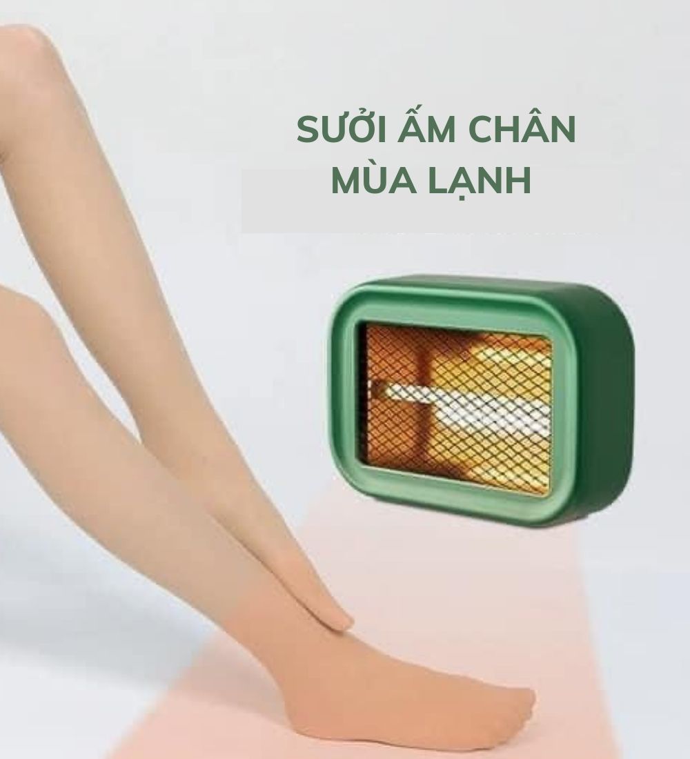 Đèn Sưởi Sấy Mini Để Bàn Làm Việc Phòng Ngủ- An Toàn- Nhỏ Gọn- Tiện Lợi -Led Tiết Kiệm Điện- Không Gây Tiếng Ồn -Hàng Chính Hãng MINIIN