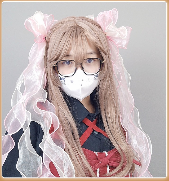 Kẹp tóc voan nơ dài lolita, phụ kiện nơ ngọt ngào xinh xắn, phụ kiện cosplay dễ thương