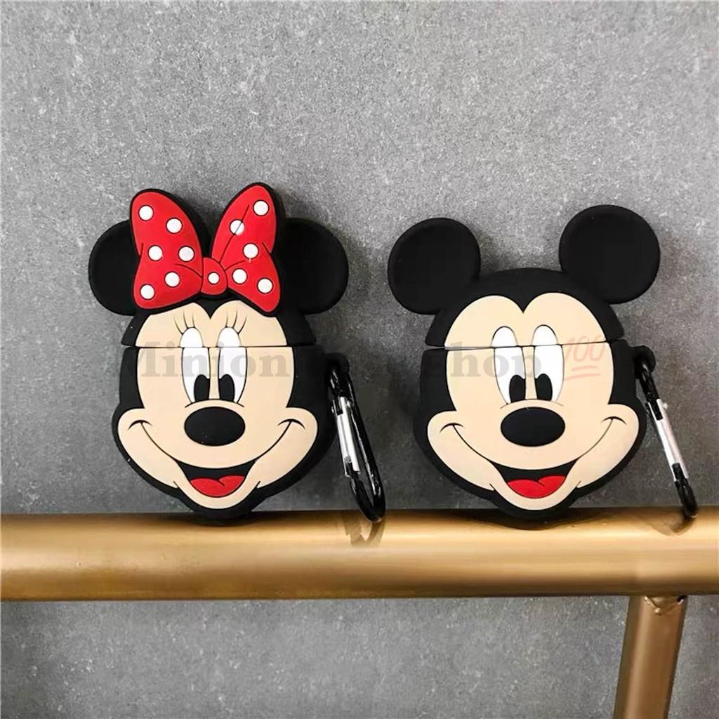 Hình ảnh Bao Case Ốp dành cho airpod 1 và 2, tai nghe bluetooth i11,i12, i100, i9s... silicon 3D chuột Mickey cao cấp