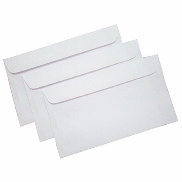 Tập 100 Phong bì trắng A8 kích thước 9.4 x 18.5cm - dùng để đựng tiền, danh thiếp, thẻ quà tặng
