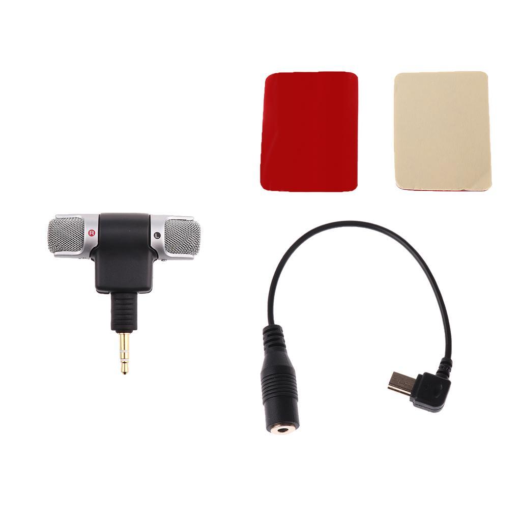 3.5mm Stereo Condenser Microphone + Mic Adapter + Tape for 3 3+ 4