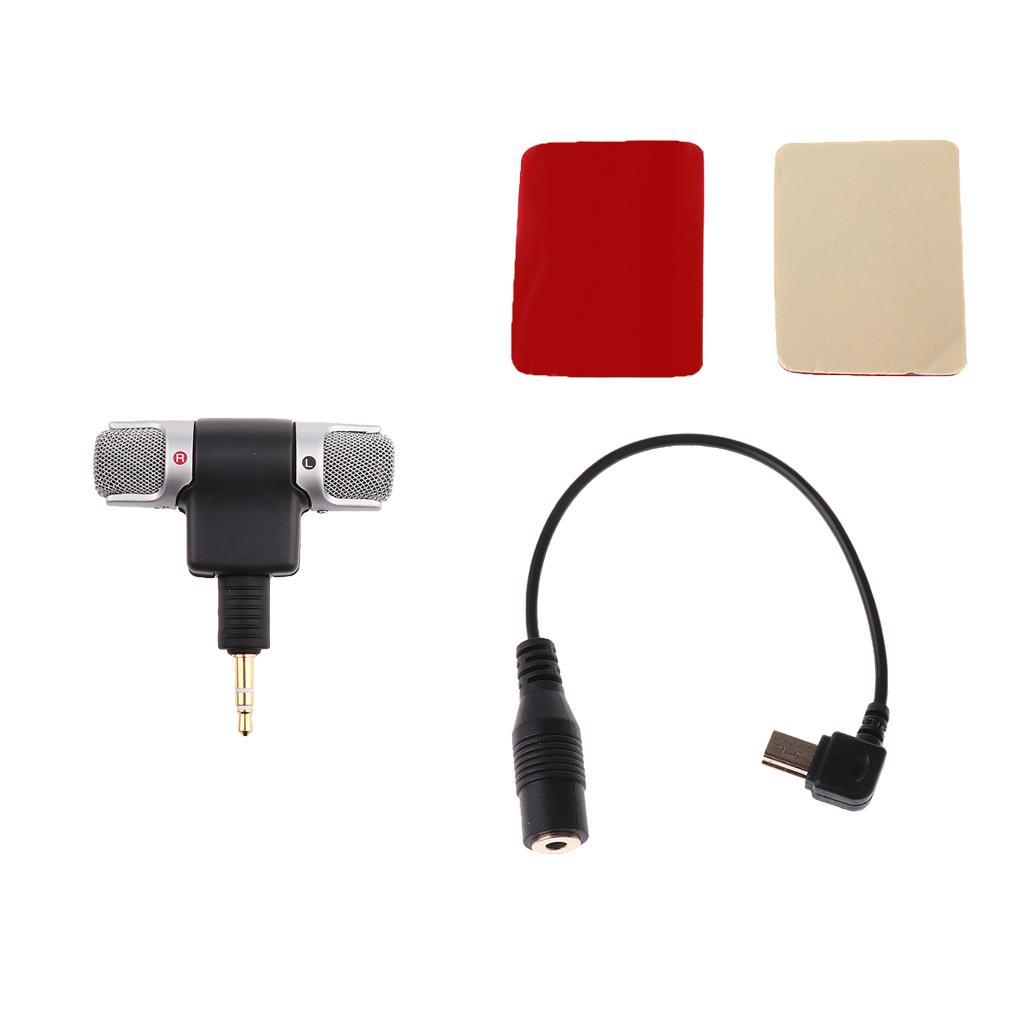 3.5mm Stereo Condenser Microphone + Mic Adapter + Tape for   3 3+ 4