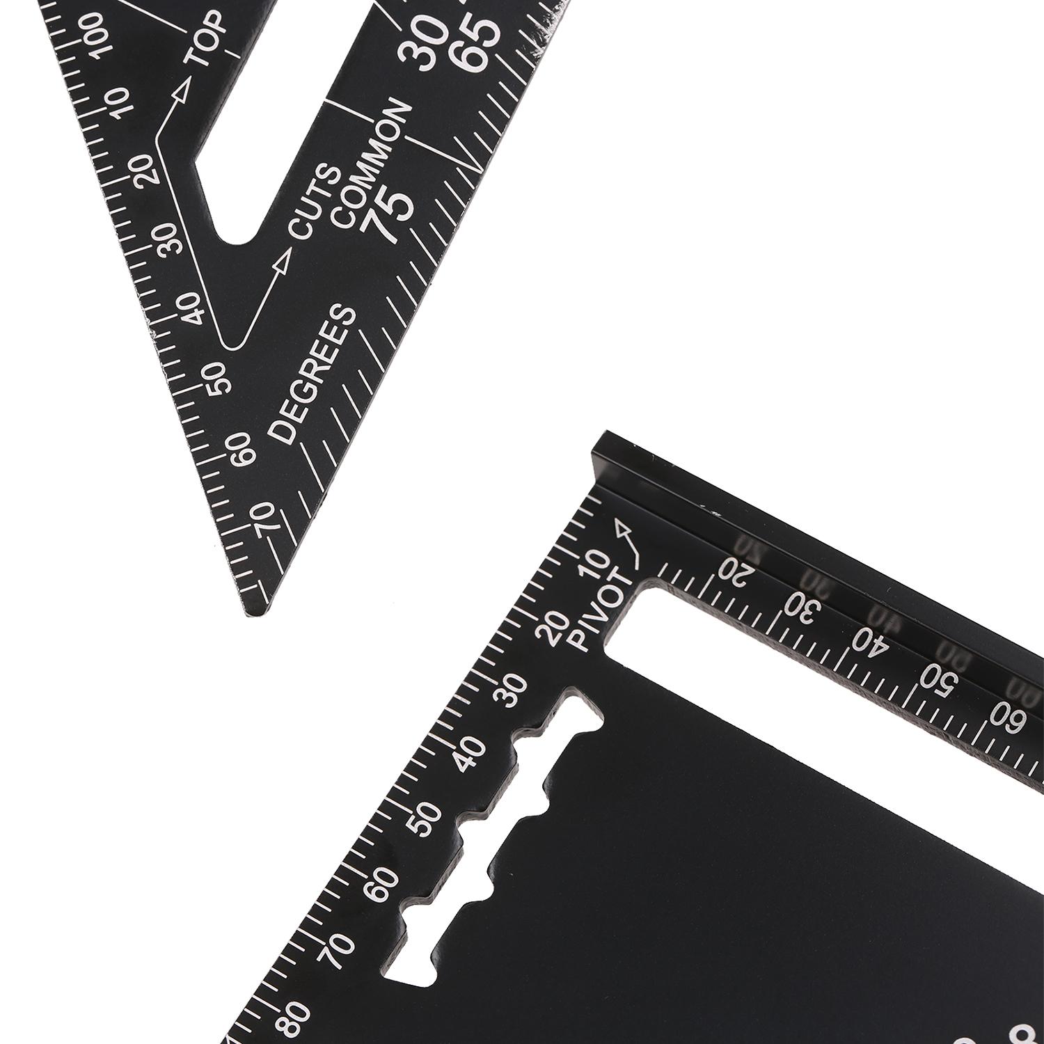 12 Inch Rafter Square Aluminum Alloy Metric Triangle Ruler Double Scale Triangle Protractor Layout Gauge High Precision