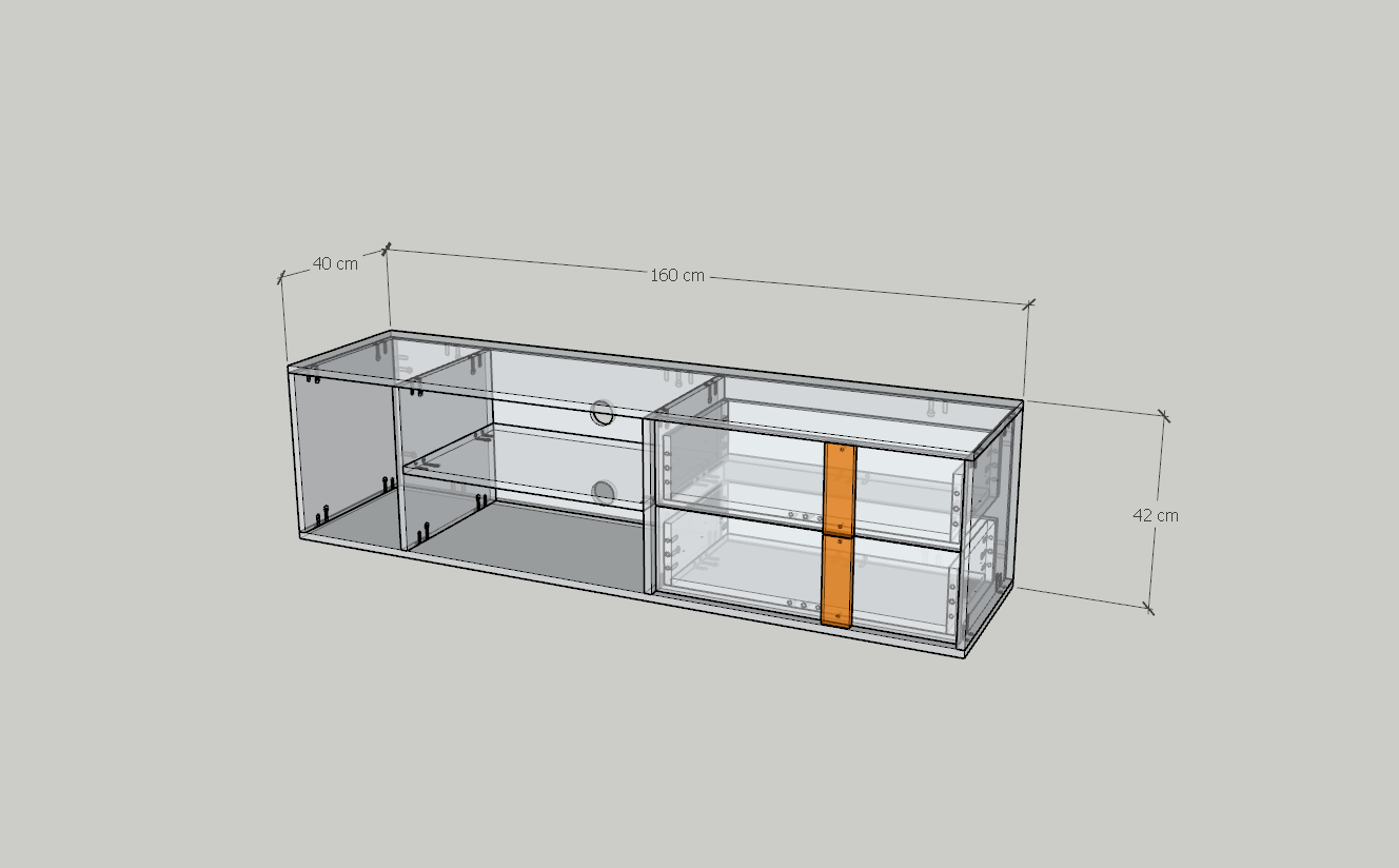 HAPPY FURNITURE , Kệ TV 2 ngăn kéo - SPACE, KTV_088 , 160cm x 40cm x 42cm DxRxC