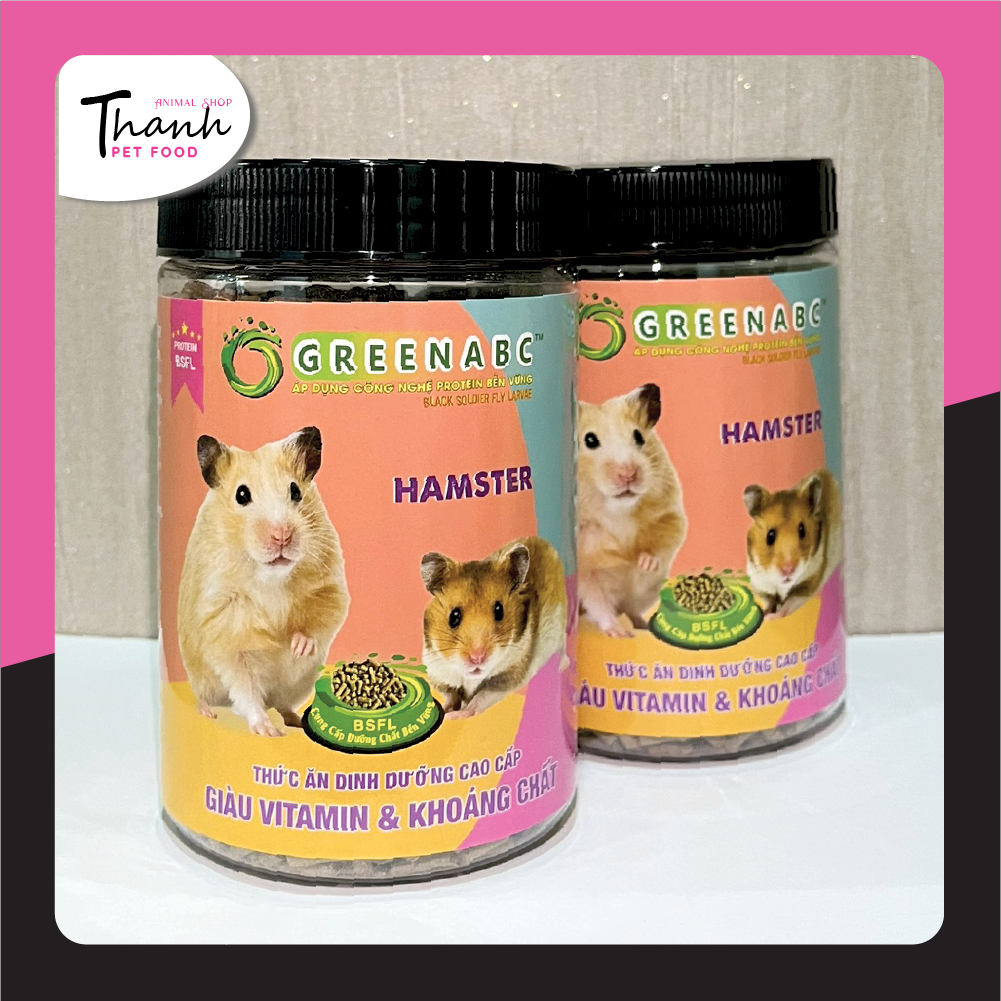Thức ăn Hamster của nhãn GREENABC – Giúp Hamster ăn ngon, giảm căng thẳng, lông mượt, tăng đề kháng – Hộp 10g và 480g