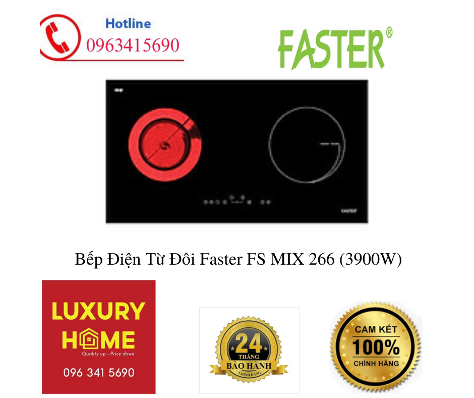 Bếp Điện Từ Đôi Faster FS MIX 266 (3900W) - Hàng chính hãng