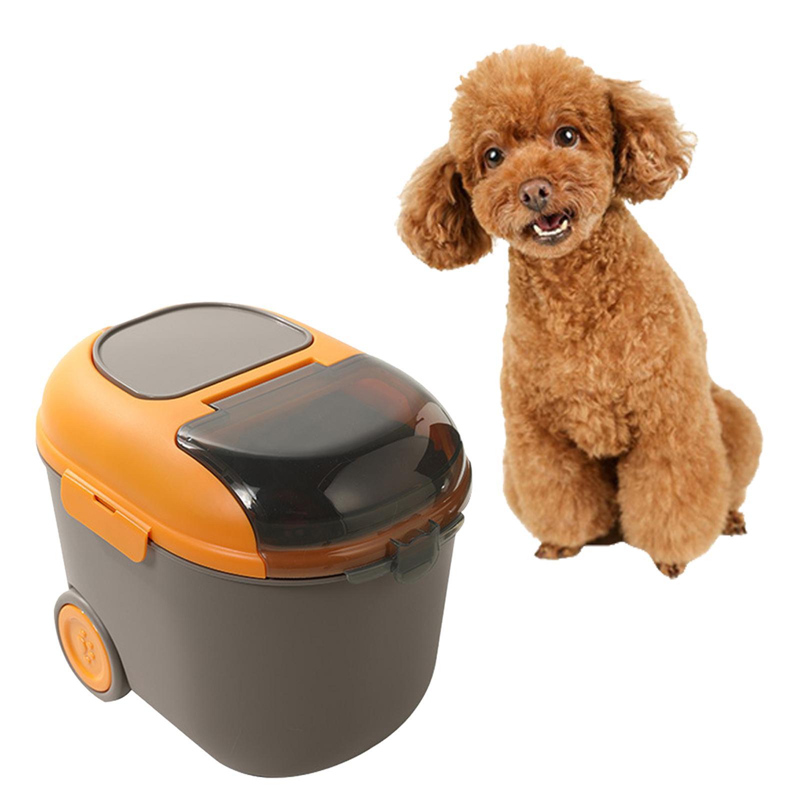 Pet Food Storage Cat  Dry Transparent Lid Container for Dog grey