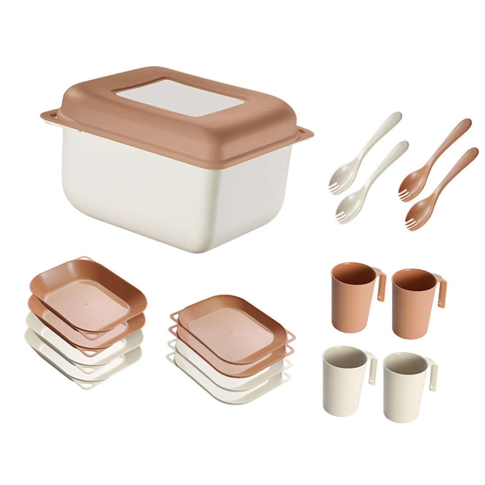 Wheat Straw Dinnerware Sets Box Outdoor Cutlery Set for Party Kitchen Picnic