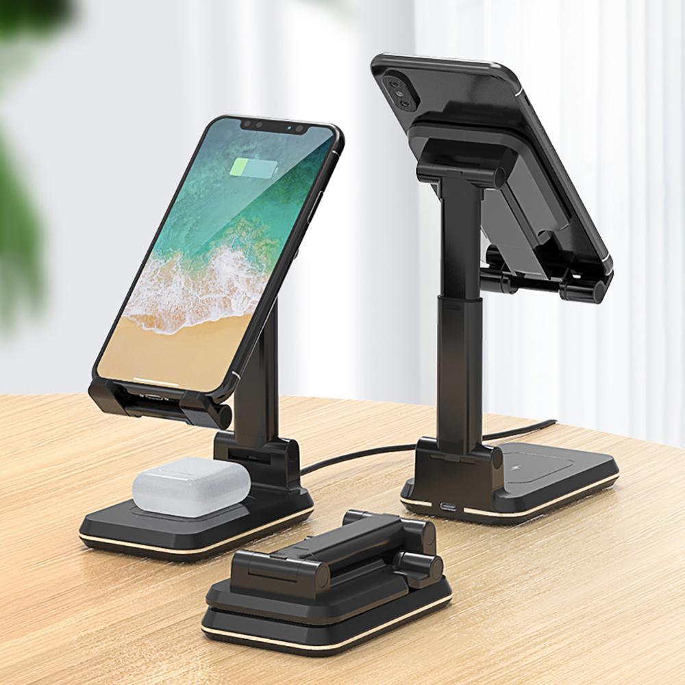 10W Đế Sạc Không Dây Kính Thiên Văn Giá Đỡ Điện Thoại Để Bàn Sạc Không Dây Qi Giá Đỡ Điện Thoại Cho Xiaomi