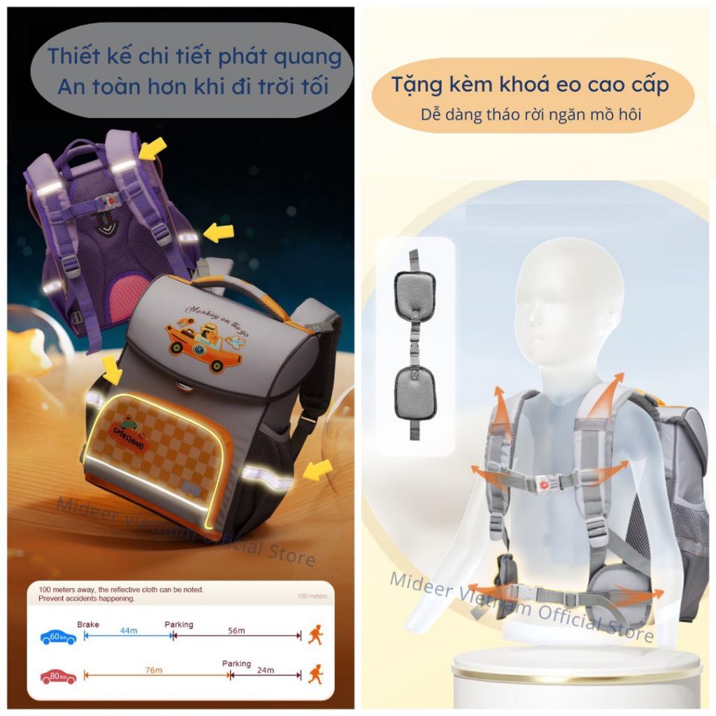 Balo Cặp Chống Gù cho bé tiểu học cấp 1 Mideer Spinecare,siêu nhẹ đi học cho bé trai và bé gái