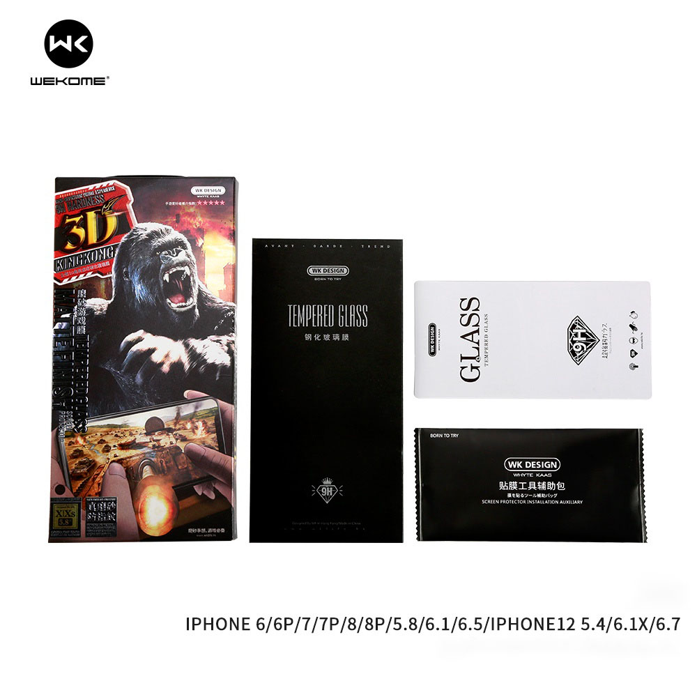 Kính Cường lực KingKong Nhám AG Chống vân tay mồ hôi chơi Game Hàng Nhập Khẩu WEKOME 030 Iphone 7 8 Plus X Xs Max 11 12 13 14 Pro Max