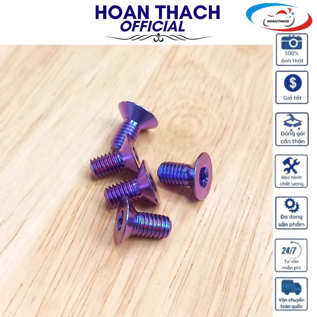 Ốc 6L10 Đầu Âm Xanh Tím Dùng cho nhiều dòng xe  SP016445 (giá 1 con)