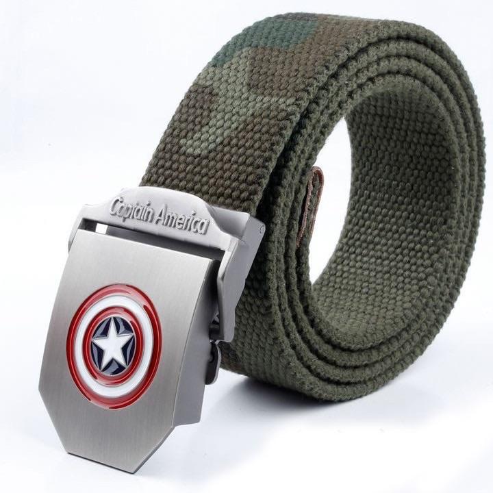 Thắt lưng vải dù mặt khoá Captain Amerca - nhóm màu trơn