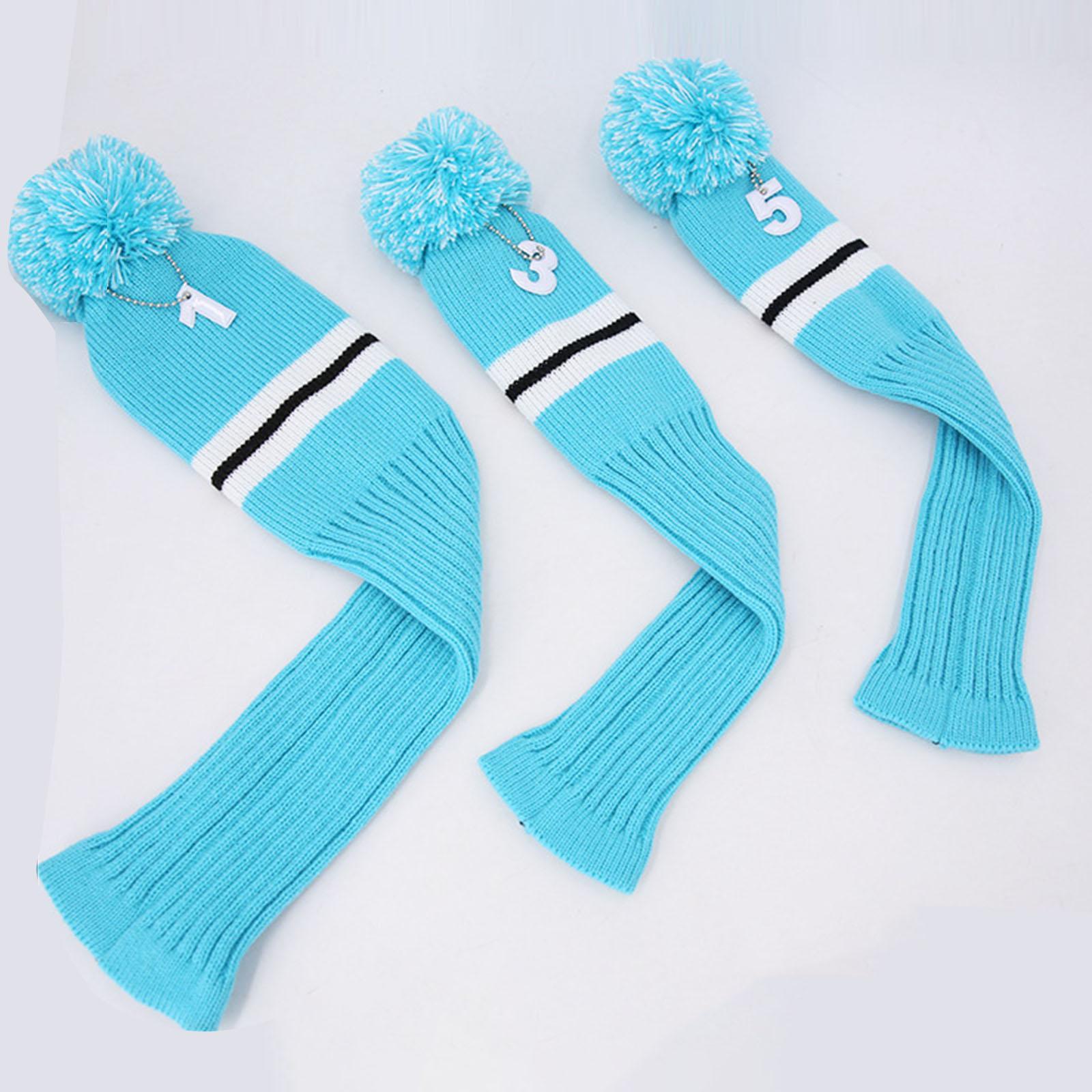 Golf Knit Headcover Fairway Woods Driver Hybrid UT Club Long Neck Head Cover