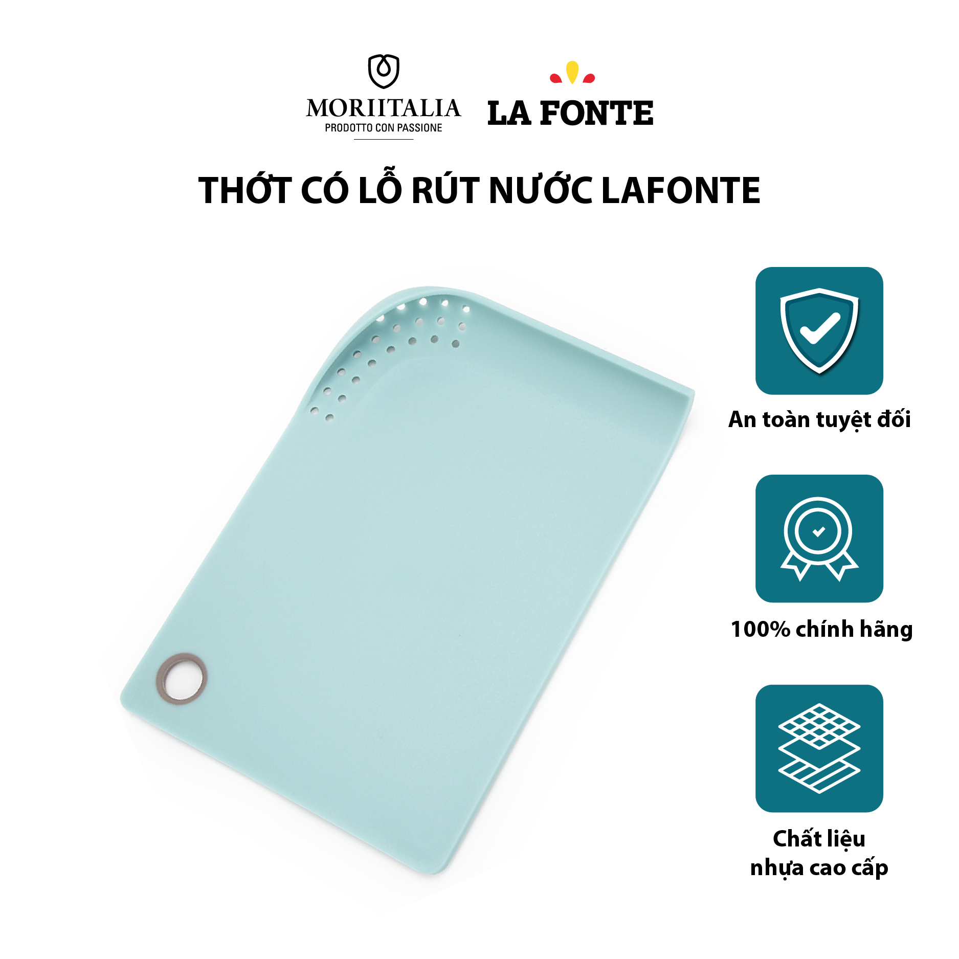 Thớt có lổ rút nước Cut &amp; Drain La Fonte - 006705