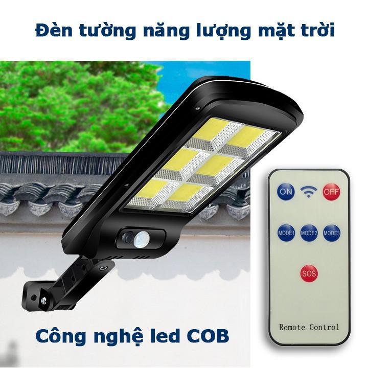 Đèn led cob 120 led năng lượng mặt trời liền thể cảm biến chuyển động