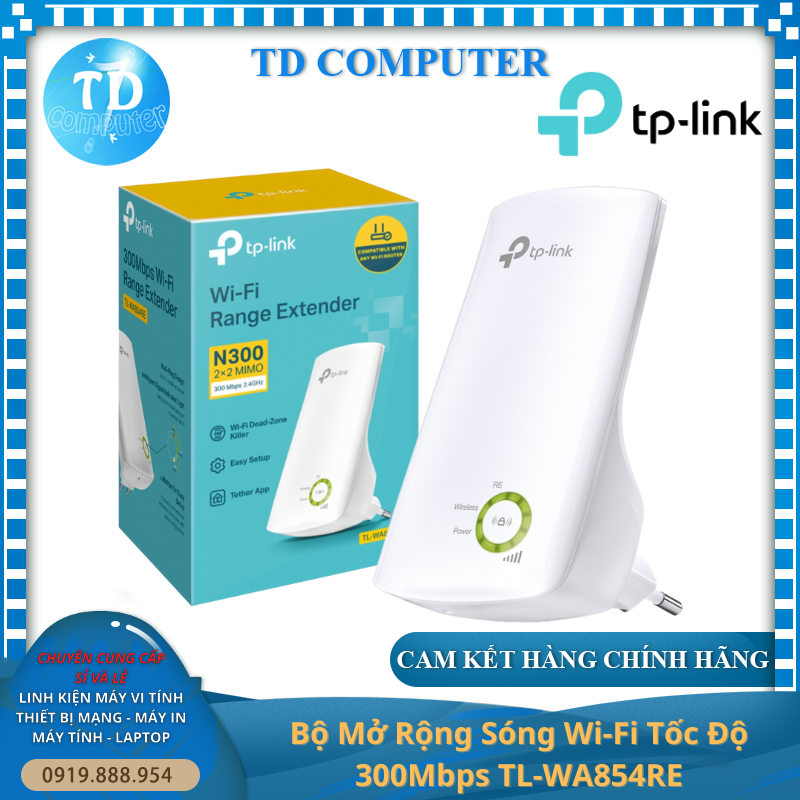 Bộ Mở Rộng Sóng Wi-Fi Tốc Độ 300Mbps TL-WA854RE - Hàng chính hãng FPT phân phối