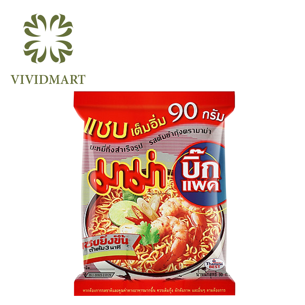 MAMA - Mì Mama gói lớn Tôm tomyum, Mì Mama tôm tomyum, Mì tôm tomyum Mama, Mì Ma Ma tôm tomyum, Mì tôm tomyum Ma Ma, Mì ăn liền Thái Lan (95g/gói)