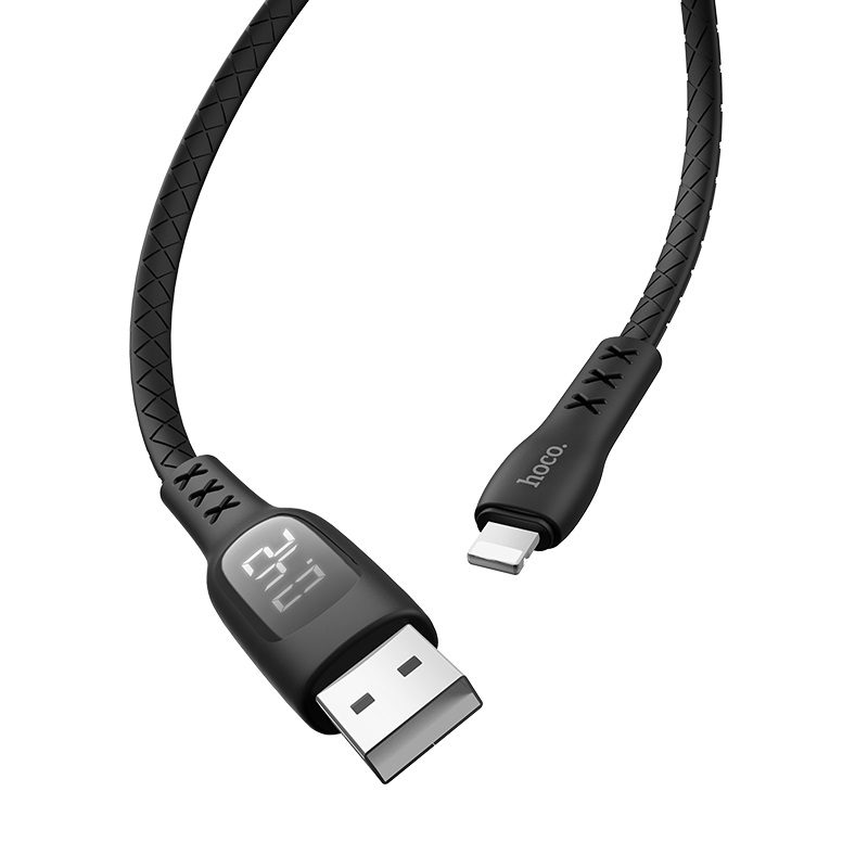 Cáp Sạc USB Sang Lightning Siêu Tốc Hoco S6 Với Màn Hình Hiển Thị Thời Gian, Dài 1.2M - Hàng CHính Hãng